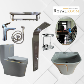 Combo 7 Thiết Bị Vệ Sinh RoyalRoom – Tông Đen Sang Trọng, Đẳng Cấp Cho