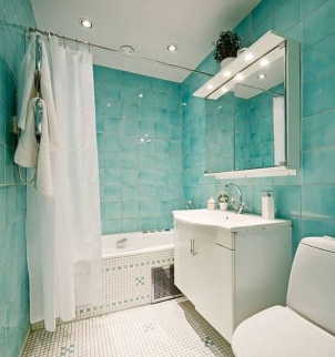 Trang trí phòng tắm siêu dịu mát trong ngày hè với gam màu ngọc lam tinh tế