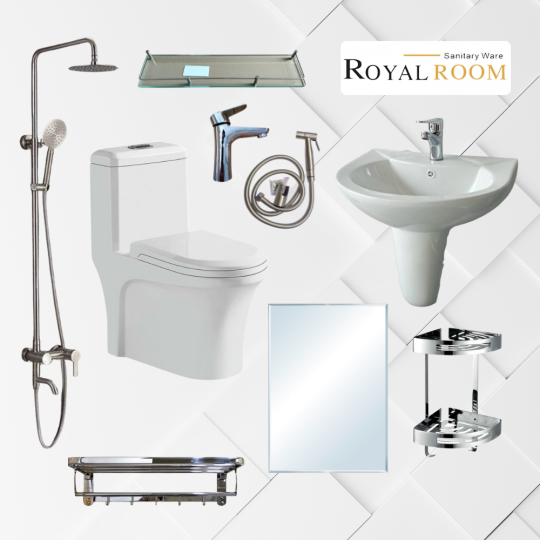 Combo 8 Thiết Bị Vệ Sinh RoyalRoom – Trọn Bộ Tiện Nghi, Sạch Đẹp Cho Mọi Phòng Tắm
